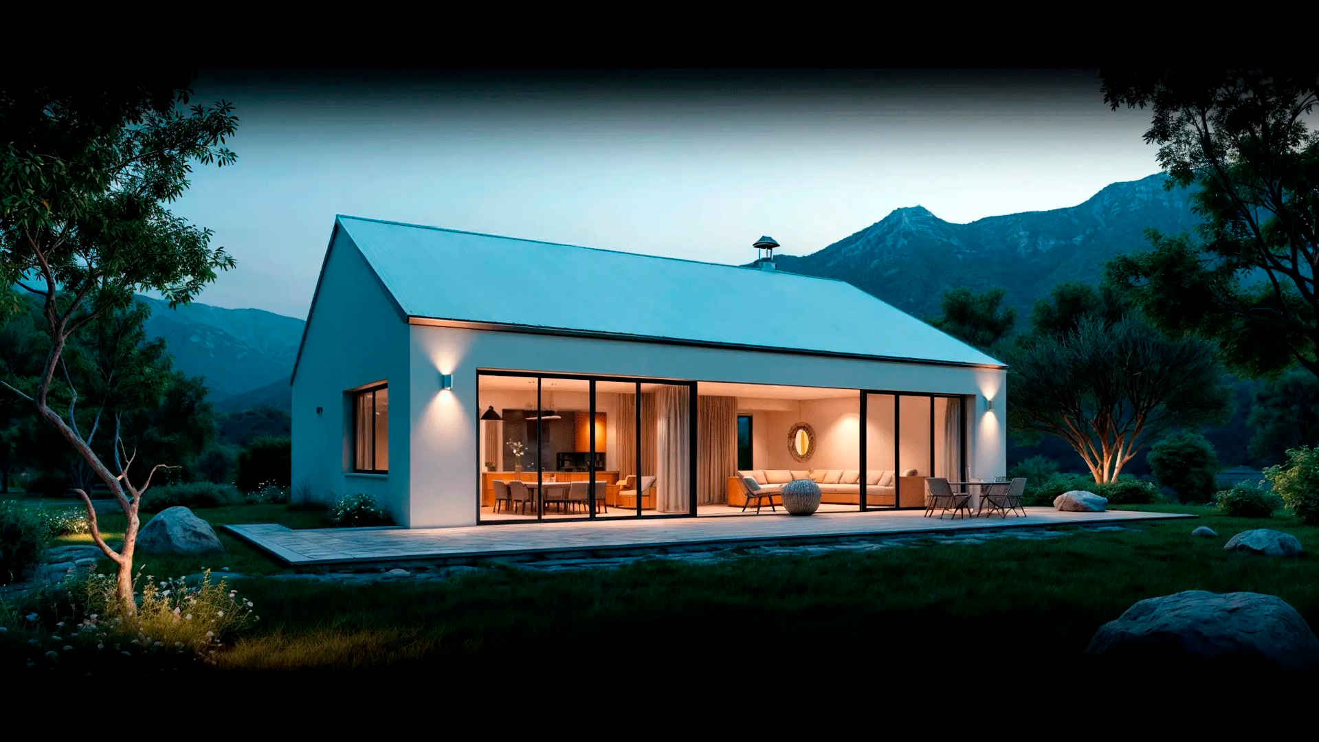 casa paneles solares animación